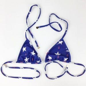New Wildfox Reversible Red & Blue Star Bikini